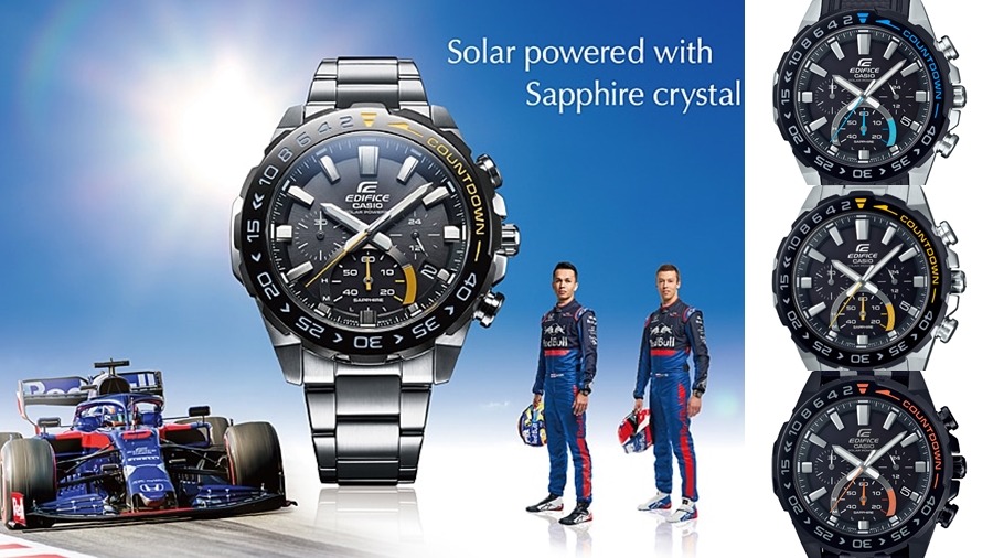 casio EDIFICE EFS-S550 fashion Formula 1 Scuderia Toro Rosso solar powered Speed and Intelligence watch นาฬิกา อเล็กซานเดอร์ อัลบอน แฟชั่น