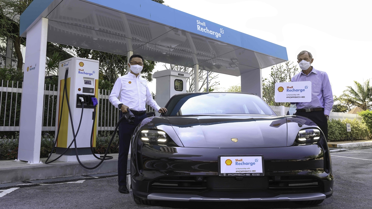 EV car porsche shell ปอร์เช่ รถยนต์ไฟฟ้า สถานีชาร์จรถยนต์ไฟฟ้า เชลล์