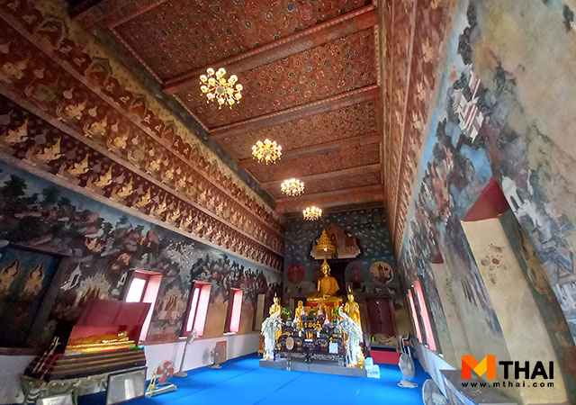จิตรกรรมฝาผนัง พระปางปาฏิหาริย์ วัดเกาะพญาเจ่ง