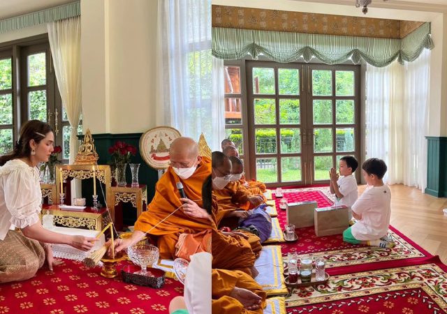 ชมพู่ อารยา ทำบุญขึ้นบ้านใหม่ สายฟ้า-พายุ