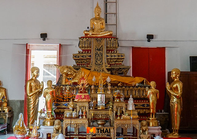 พระพุทธรูปปางไสยาสน์ วัดพระนอน วัดพระนอน บางใหญ่